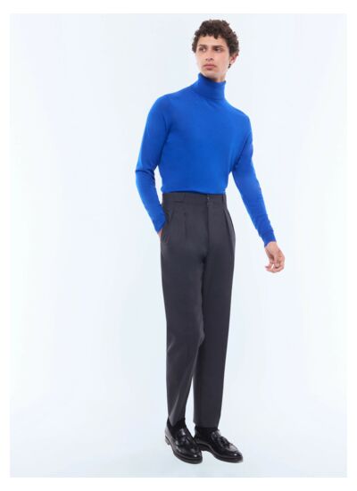 Pantalon droit en laine certifiée