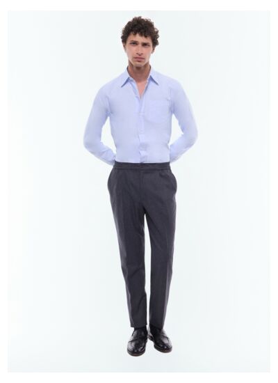 Pantalon élastiqué laine certifiée