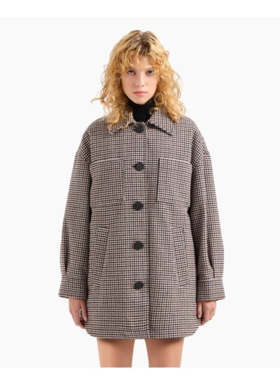 Caban coat-milk/liq/black pied