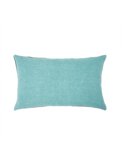 Yves Delorme - Housse de coussin en lin bleu, Pigment