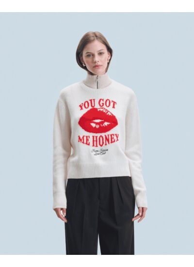 Pull Col Rond Red Lips