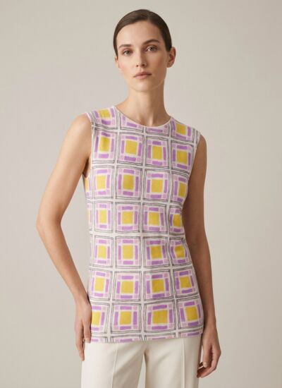 Bompard Débardeur imprimé céramique - femme - artichaut/jaune d'or