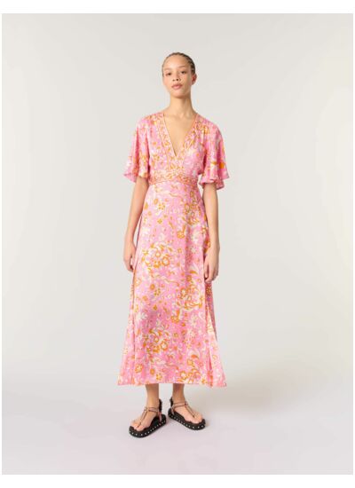 Robe longue fluide imprimée