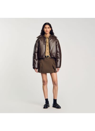 Blouson en cuir glacé