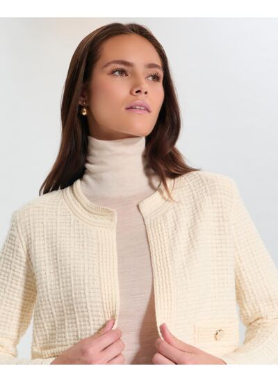 Gilet Glade Ecru en Laine