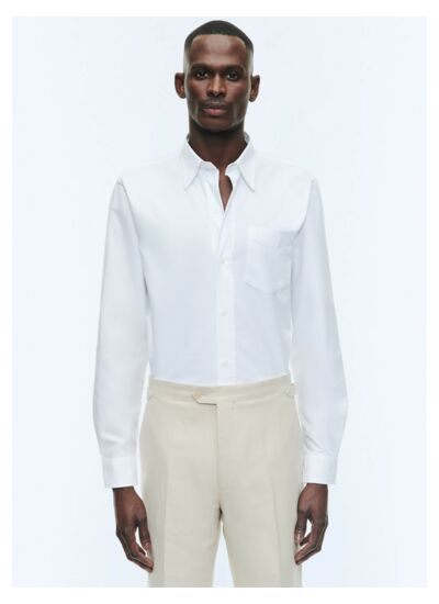 Chemise à col hirondelle en coton Oxford