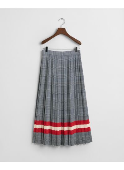Check Print Pleated Skirt