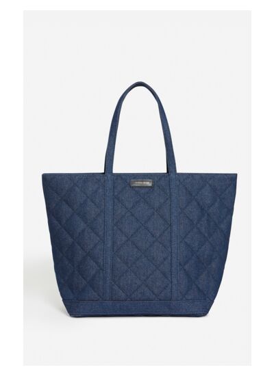 Cabas XL En Denim Matelassé Porté Main