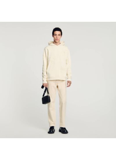 Hoodie à capuche orné de fleurs