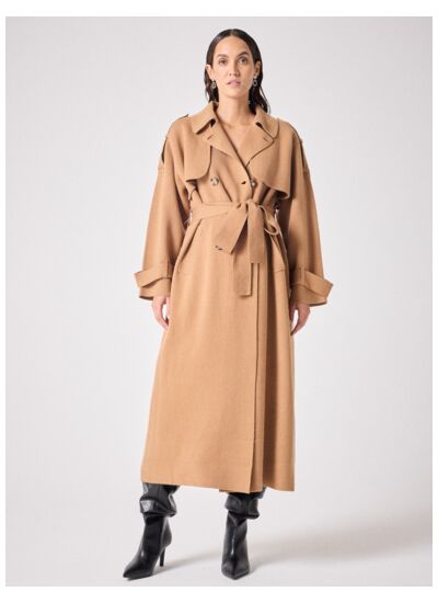 Trench laine cachemire Talia CAMEL