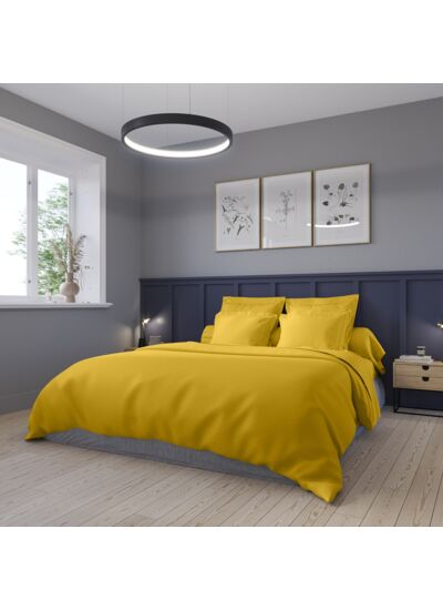 Housse de couette Partition Satin de coton Coloris Curry