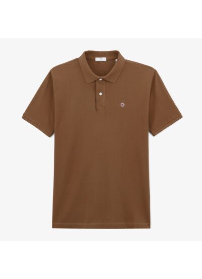 Polo piqué Lucas marron fauve