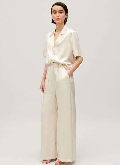 Claudie pierlot Pantalon large taille smockée