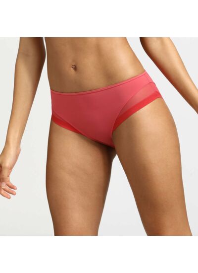 Slip femme en microfibre et tulle rose gourmand Generous Dim