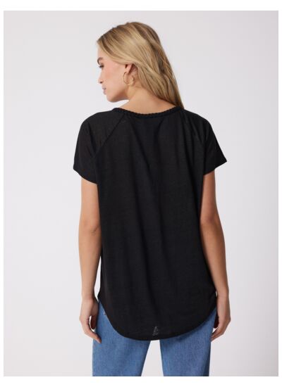 T-shirt lin Paula NOIR