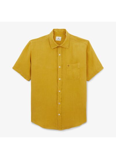 Chemise manches courtes en lin or