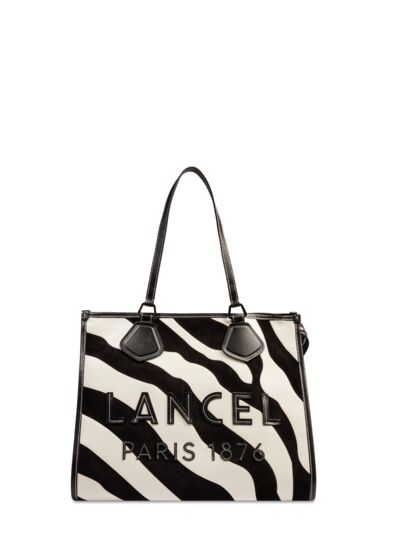 Lancel Tote - Sac Cabas Zippe L - Noir/Blanc