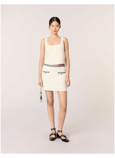 Jupe courte à galons contrastés