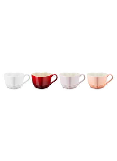 Set de 4 tasses en forme de coeur