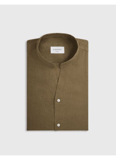 Chemise Carl en lin kaki