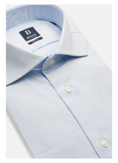 Chemise Bleue Pin Point En Coton Slim Fit