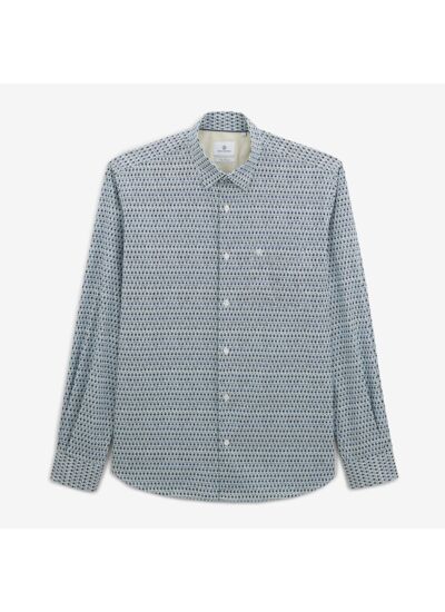 Chemise regular bleu aviateur imprimé tribal