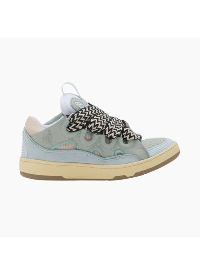 Lanvin Leather Curb Sneaker Pale Blue