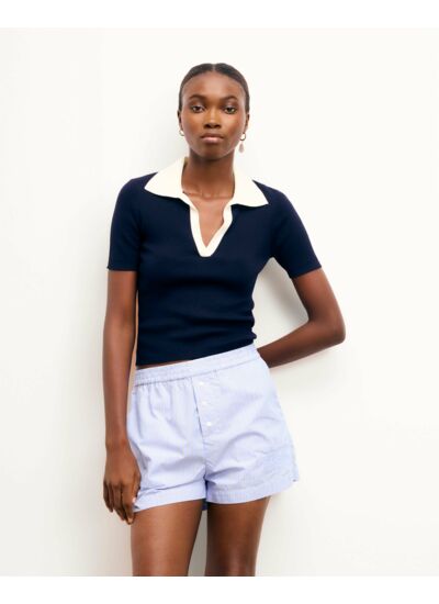 Top Manches Courtes Bicolore