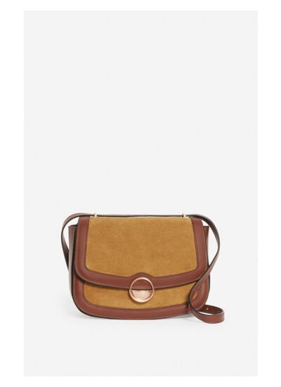 Grand Sac À Rabat Romy En Suede Et Cuir Lisse