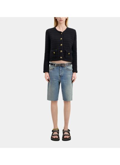 Cardigan Boutonne Detail De Tresse Femme