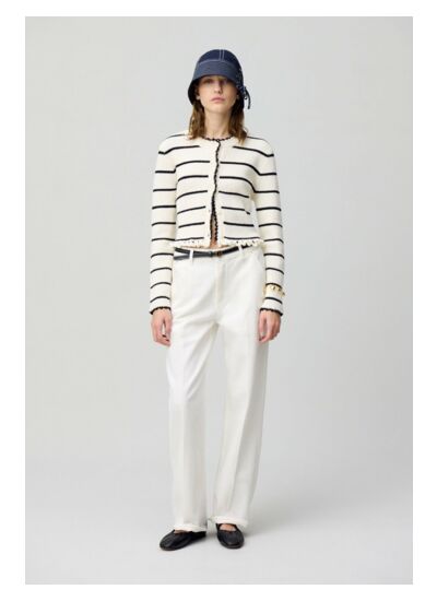 Cardigan rayures maille fine