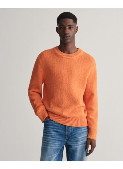 BouclÃ© Knit Crew Neck Sweater