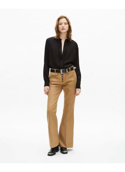 Chemise A Manches Longues En Soie