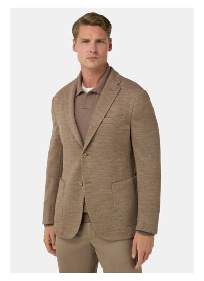 Veste Motif À Micro Structure En Laine Mélangée