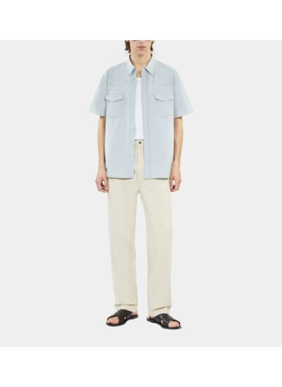 Chemise Manches Courtes En Denim Homme