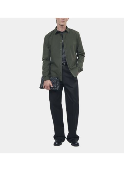 Chemise En Popeline Kaki Homme