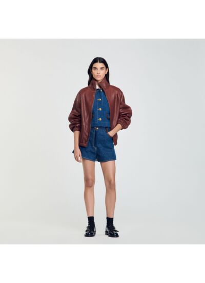 Blouson en cuir oversize