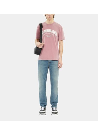 T-Shirt Rose Clair Avec Sérigraphie Silverlake Homme