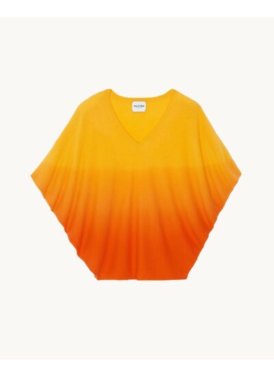 Top Wabibi Top col v oversize sans manches cachemire