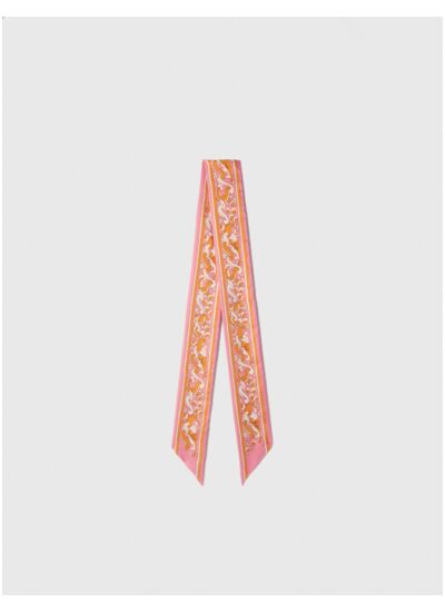 Foulard ruban 90x5cm imprimé fleurs