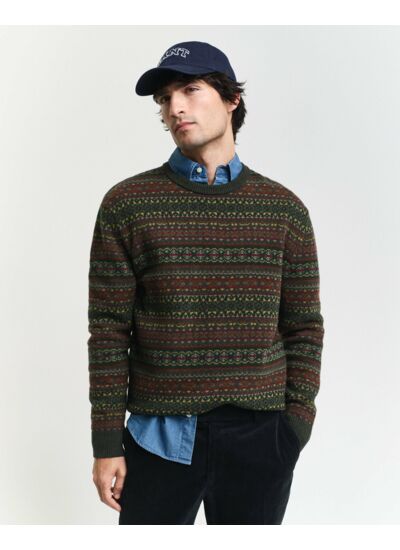 Pull ras du cou à motif Fair Isle