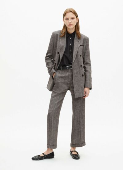 The kooples Pantalon droit avec revers femme