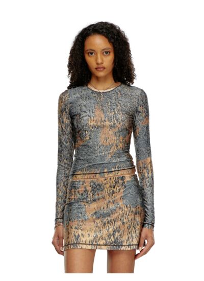 Top à cristaux avec imprimé Rain Camo