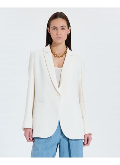 Veste de costume en crêpe écrue