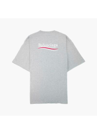 Balenciaga T-Shirt Political Campaign Logo Brodé Gris