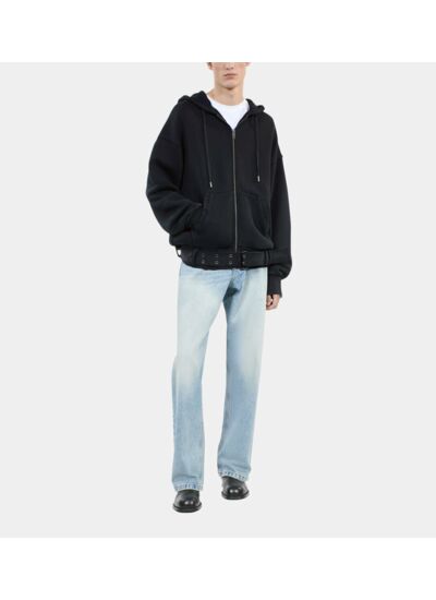 Sweatshirt À Capuche Noir Homme