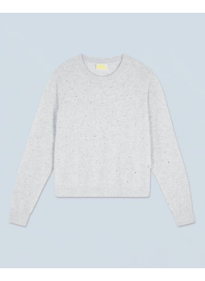 Pull Col Rond Strass Allover Léger