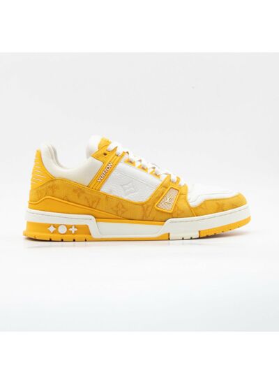 Louis Vuitton Trainer Yellow Monogram Denim White