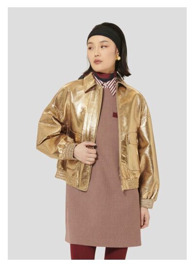 Blouson Bibba-Or en Cuir D'Agneau