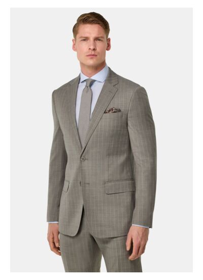 Costume en Laine Mélangée Extensible